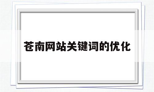 苍南网站关键词的优化(如何进行网站关键词优化)