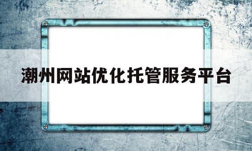 包含潮州网站优化托管服务平台的词条