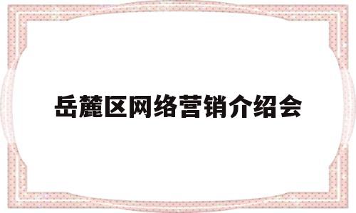 岳麓区网络营销介绍会(岳麓区网络营销介绍会议)