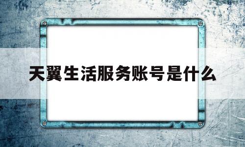 天翼生活服务账号是什么(天翼生活服务账号是什么意思)