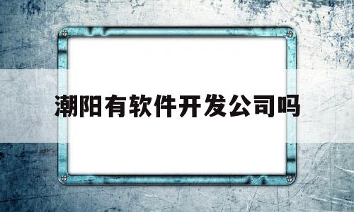 潮阳有软件开发公司吗(潮阳有软件开发公司吗知乎)