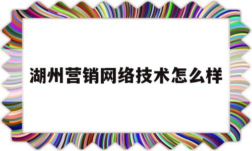 湖州营销网络技术怎么样的简单介绍