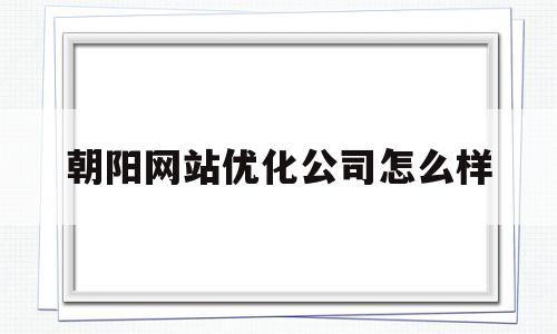 朝阳网站优化公司怎么样的简单介绍