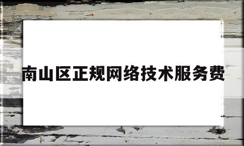 南山区正规网络技术服务费(网络服务费和技术服务费有什么区别)