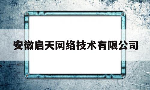 安徽启天网络技术有限公司(安徽天启工程造价咨询有限公司)