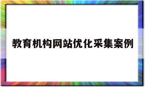 教育机构网站优化采集案例(教育机构网站优化采集案例怎么写)