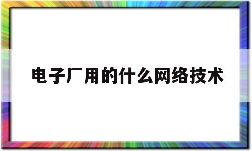 电子厂用的什么网络技术(电子厂用的什么网络技术啊)