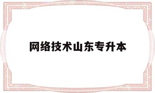 网络技术山东专升本(山东电子信息工程技术专升本学校)