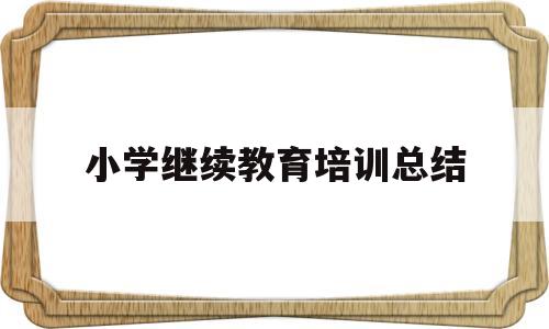 小学继续教育培训总结(小学继续教育培训总结怎么写)