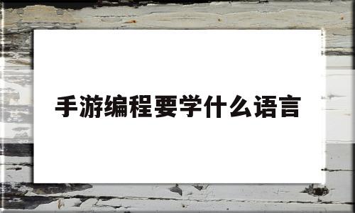 手游编程要学什么语言(手游编程要学什么语言好)