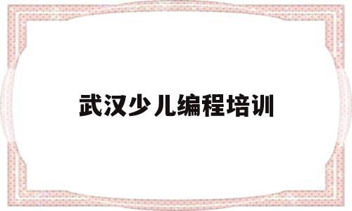 武汉少儿编程培训(武汉少儿编程培训机构排名前十)