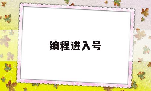 编程进入号(电脑进入编程模式)