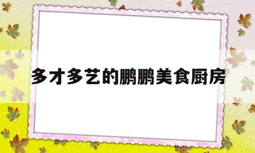 多才多艺的鹏鹏美食厨房的简单介绍