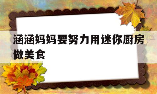 涵涵妈妈要努力用迷你厨房做美食的简单介绍