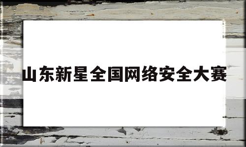 山东新星全国网络安全大赛(2021年山东省网络安全与信息化高端论坛)