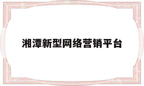 湘潭新型网络营销平台(湘潭网络推广)