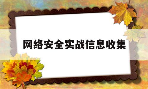 网络安全实战信息收集(网络运营者之间在网络安全信息收集)