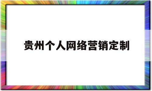 贵州个人网络营销定制(贵州迎宾酒是网络营销吗)