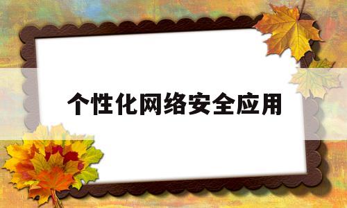 个性化网络安全应用(个人网络信息安全策略)