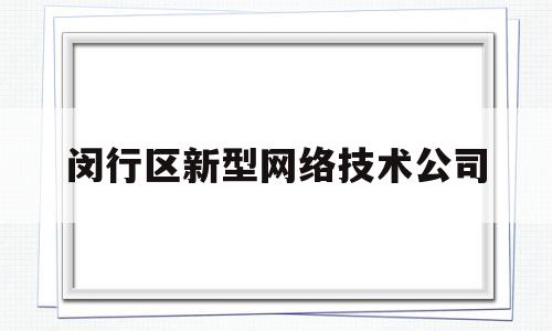 闵行区新型网络技术公司(上海闵行区有哪些互联网公司)