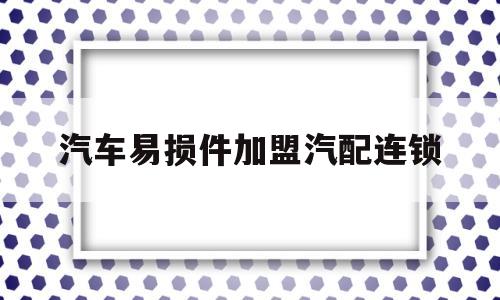 汽车易损件加盟汽配连锁(汽车易损件厂家代理)