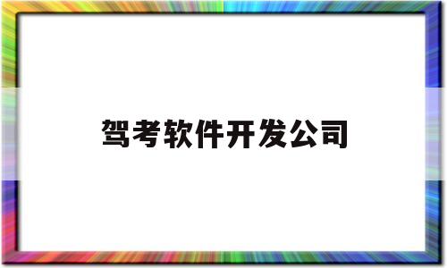 驾考软件开发公司(驾考软件开发公司有哪些)