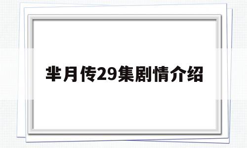 芈月传29集剧情介绍(芈月传29集剧情介绍视频)