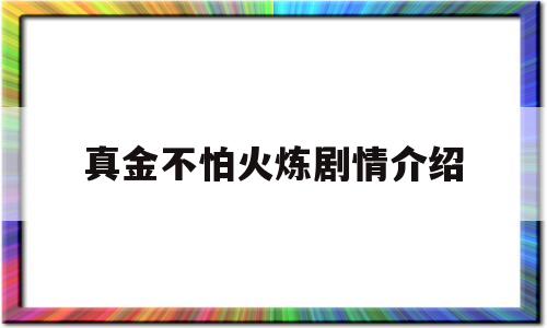 真金不怕火炼剧情介绍(真金不怕火炼什么意思下句)