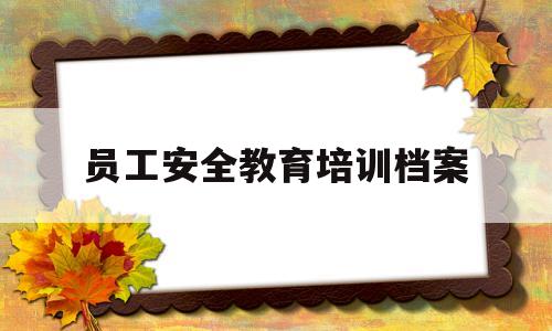 员工安全教育培训档案(员工安全教育培训档案公司会查吗)