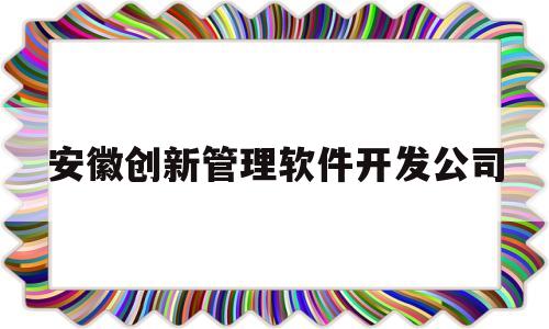 安徽创新管理软件开发公司(安徽创新管理软件开发公司怎么样)