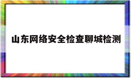 山东网络安全检查聊城检测(山东省网络与信息安全测评中心)