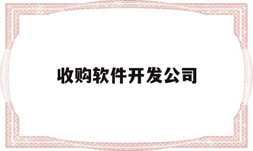 收购软件开发公司(收购软件开发公司有哪些)