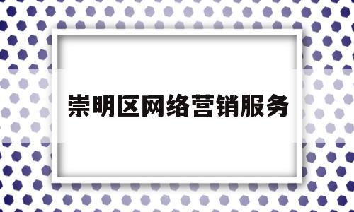 崇明区网络营销服务(崇明区网络营销服务中心地址)