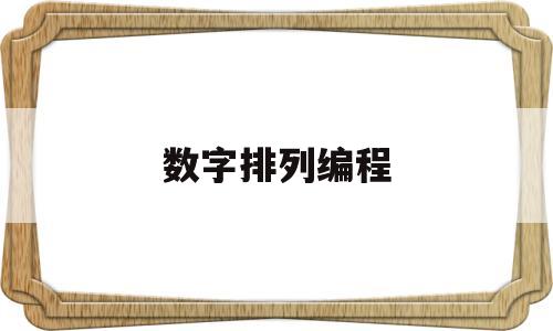 数字排列编程(编程实现排列组合)