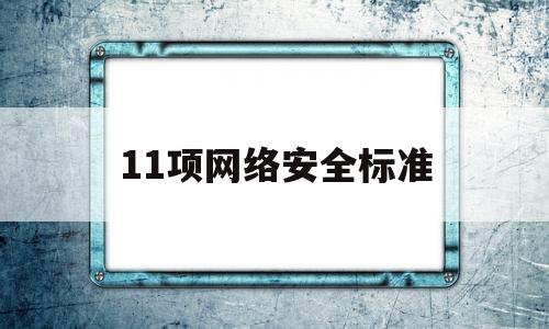 11项网络安全标准(11项网络安全标准内容)