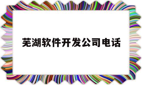 芜湖软件开发公司电话(芜湖软件园开发区招聘信息)