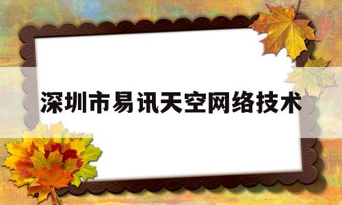 深圳市易讯天空网络技术(深圳市易讯天空网络技术有限公司 上市公司)