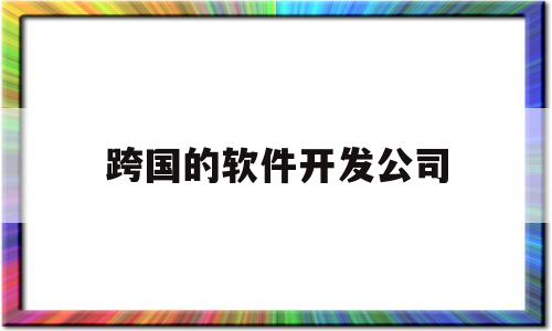 跨国的软件开发公司(跨国的软件开发公司有哪些)