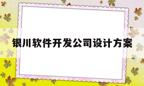 包含银川软件开发公司设计方案的词条