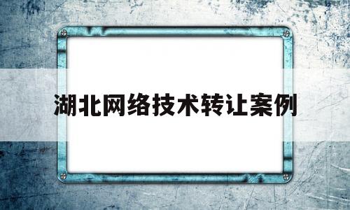 湖北网络技术转让案例(湖北网络技术转让案例分享)