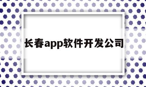 长春app软件开发公司(长春app软件开发公司排名)