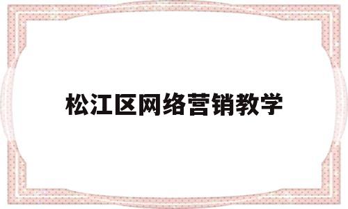 松江区网络营销教学(松江区网络营销教学平台)