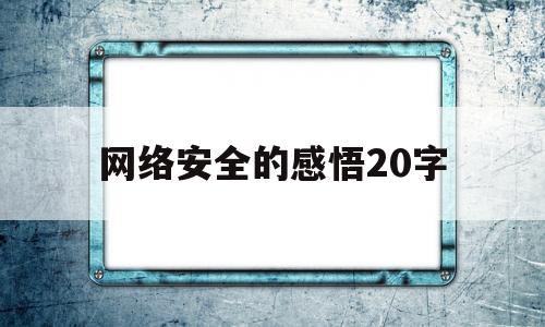 网络安全的感悟20字(网络安全的感悟300字)