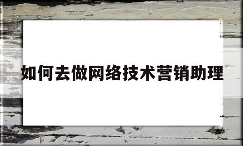 如何去做网络技术营销助理(如何去做网络技术营销助理呢)