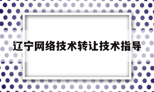 辽宁网络技术转让技术指导(辽宁专升本网络技术基础)