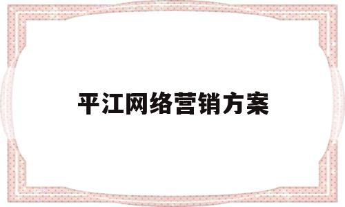 平江网络营销方案(网络营销方案3000字)
