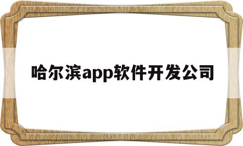 关于哈尔滨app软件开发公司的信息