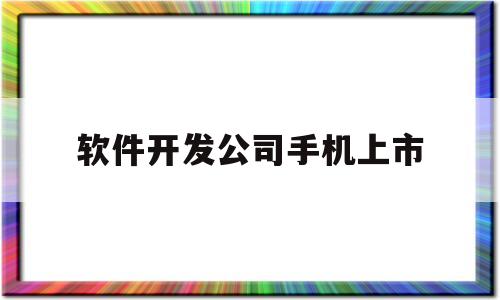 软件开发公司手机上市(软件开发公司手机上市时间)