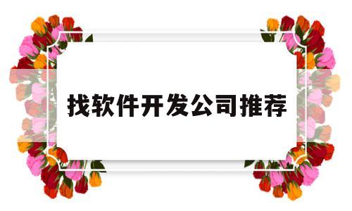 找软件开发公司推荐(软件开发的公司取什么名字好)