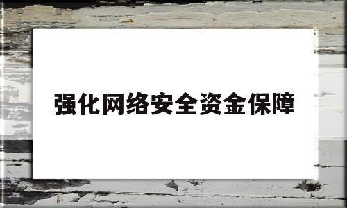 强化网络安全资金保障(加强网络安全工作的各项保障包括哪些)